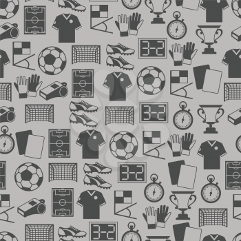 Sports seamless pattern with soccer (football) icons.