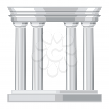 Doric realistic antique greek temple with columns.