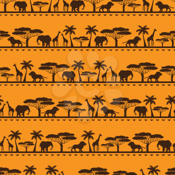 African ethnic seamless pattern in flat style.