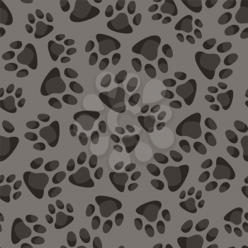 Seamless pattern background with abstract animal footprints.