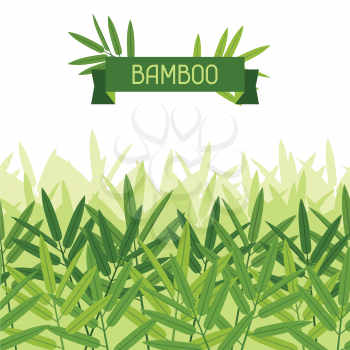 Seamless tropical pattern with stylized bamboo leaves.