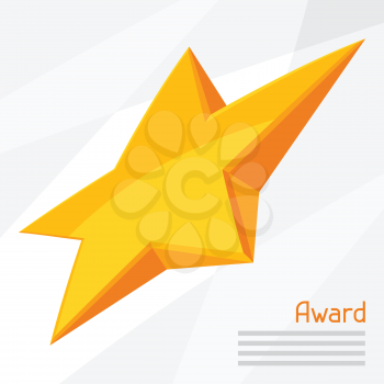 Illustration of gold star award on abstract background.