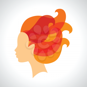 Woman silhouette concept emblem of beauty or hairdressing salon.