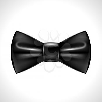 Realistic black bow tie on white background. Meshes and gradients.