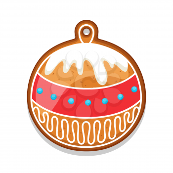 Gingerbread cookies ball. Illustration of Merry Christmas sweets.