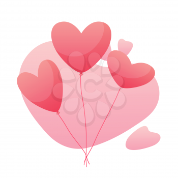 Happy Valentine Day greeting card. Background with heart balloons.