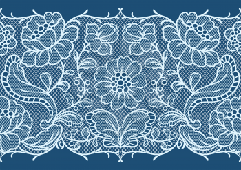 Seamless lace pattern with flowers. Vintage fashion textile.