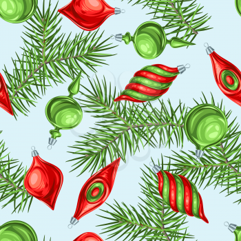 Christmas seamless pattern with balls.
