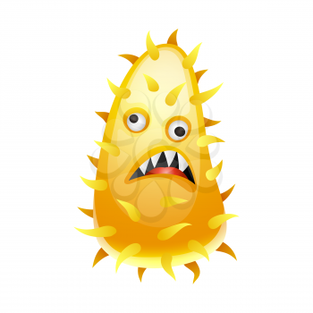 Rabies virus illustration. Little angry microbe or monster.