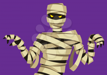 Scary mummy figure. Illustration or background for holiday and party.