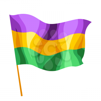 Mardi Gras carnival flag. Illustration for traditional holiday or festival.