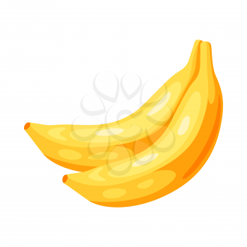 Illustration of yellow bananas. Healthy eating cartoon icon.