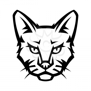 Mascot stylized cat head. Illustration or icon of domestic animal.