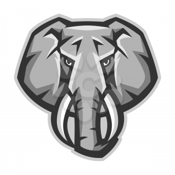 Mascot stylized elephant head. Illustration or icon of wild animal.