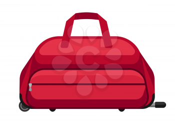 Illustration of travel textile bag. Icon or image for tourism and shops.