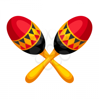 Illustration of carnival maracas. Decor for parties, traditional holiday or festival.