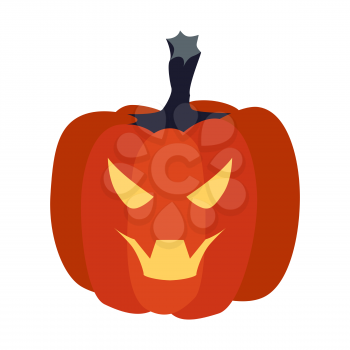 Illustration of evil pumpkin. Happy Halloween sylized image.