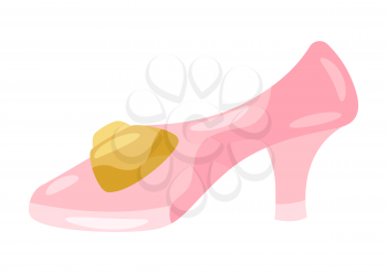 Illustration of princess shoe. Stylized picture for decoration children holiday and party.