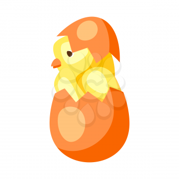 Cute Easter chicken illustration. Cartoon baby bird for traditional celebration.