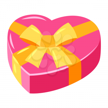 Heart shaped gift. Happy Valentine Day symbol.