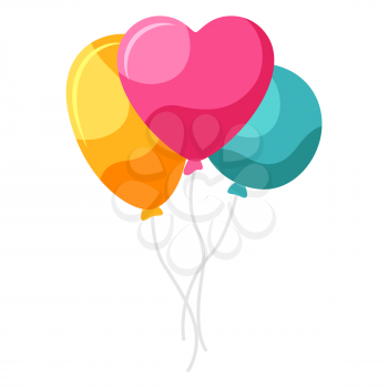 Balloons with hearts. Happy Valentine Day symbol.