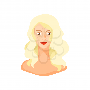 Illustration of girl with blond hair. Woman silhouette concept emblem for beauty or hairdressing salon.