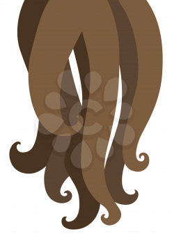 Illustration of curled hair strands. Concept for beauty or hairdressing salon.