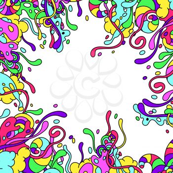 Background with slime and tentacles. Urban colorful abstract cartoon illustration.