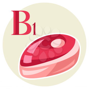 Illustration of stylized beef steak. Meat icon. Food product.