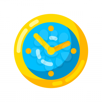Illustration of clock. Stylized icon for design and applications.