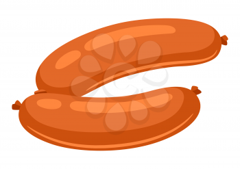 Illustration of sausage. Adversting icon or image for butcher shops and industries.
