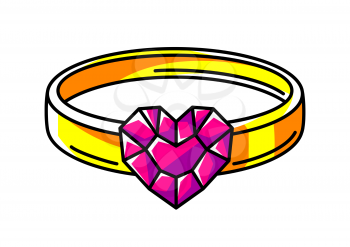 Illustration of ring. Colorful cute cartoon icon. Creative symbol in modern style.