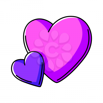 Illustration of hearts. Colorful cute cartoon icon. Creative symbol in modern style.