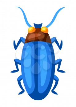Illustration of colorful beetle. Stylized decorative color insect.
