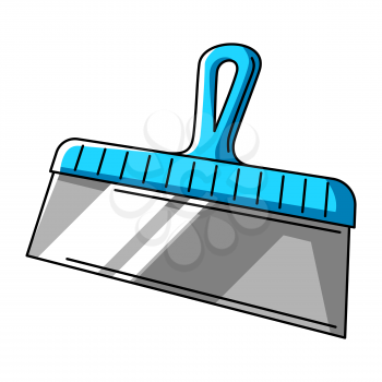 Illustration of putty spatula. Repair working tool. Equipment for construction industry and business.