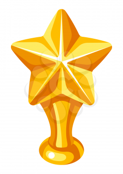 Gold prize star icon. Illustration of award for sports or corporate competitions.