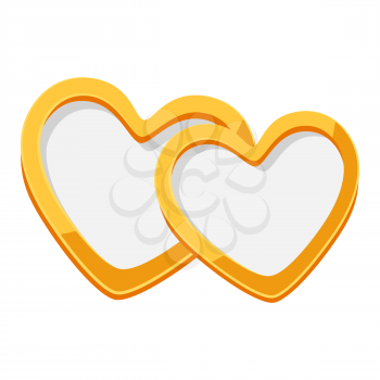 Illustration of heart shaped frame. Image for Valentine Day. For design and decoration.