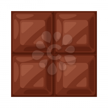Illustration of chocolate tile. Food item for bars, restaurants and shops. Icon or promotional image.