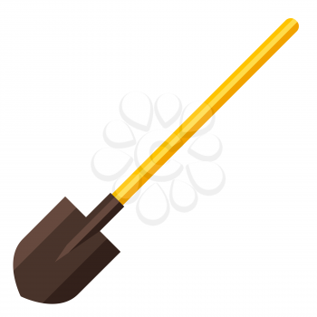 Illustration of shovel. Housing construction item. Industrial building symbol.