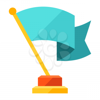 Illustration of flag. Award or trophy for sports or corporate competitions.