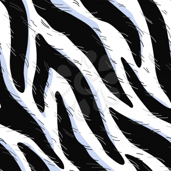 Seamless pattern with decorative zebra print. Animal trendy stylized ornament, fur texture.