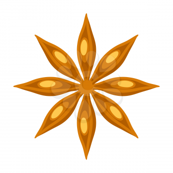Stylized illustration of star anise. Image for design or decoration. Symbol in hand drawn style.