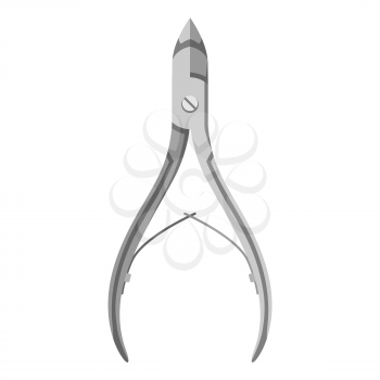 Metal nail cuticle tongs. Professional tool for manicure and pedicure.