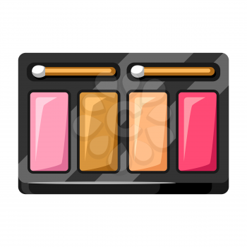 Illustration of eye shadow palette. Make up item. Beauty and fashion abstract image.