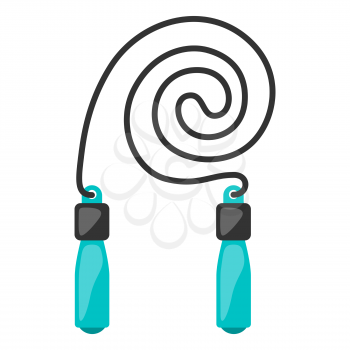 Icon of jump rope. Stylized sport equipment illustration. For training and competition design.