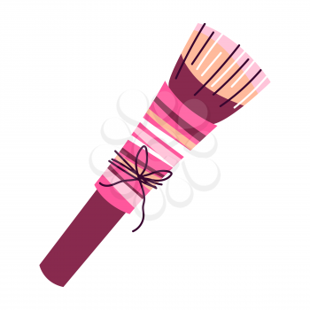 Illustration of brush. Make up item. Beauty and fashion abstract image.