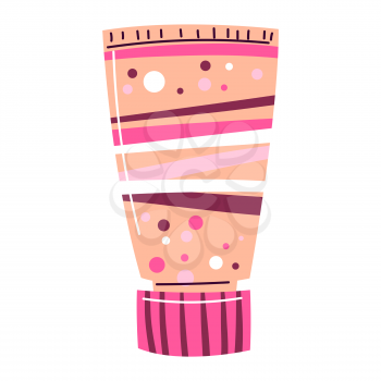 Illustration of foundation in tube. Make up item. Beauty and fashion abstract image.