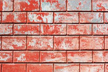 Red old bricks wall. Element of design.