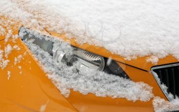 snowy car headlight. element of design.