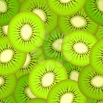 Seamless pattern with kiwi. Vector background